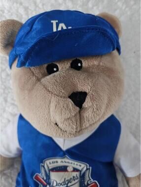 Good Stuff Los Angeles Dodgers Teddy Bear Plush Toy Brown Shirt Hat Baseball 19"